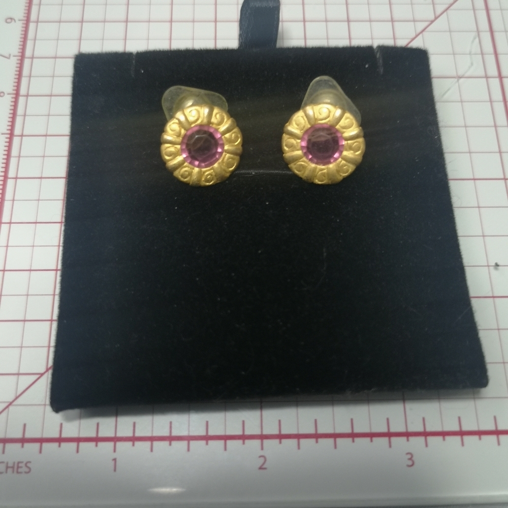 Pink Crystal Art Nouveau Earrings